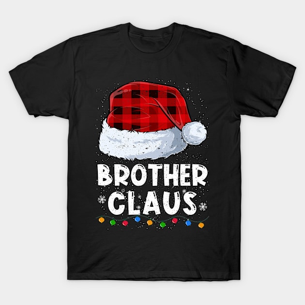 Brother Claus Red Plaid Christmas Santa Family Matching Pajama T-Shirt by tabaojohnny